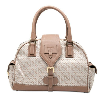 Loewe Anagram Pink Beige White Canvas Leather