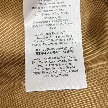 Gucci Single Breasted Coat Outer Chester Long Wool Beige Black