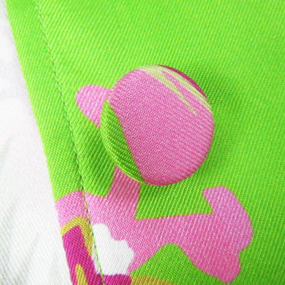 Gucci 22AW 694890 100% Silk Floral Print Short-sleeved Shirt Light Green Pink