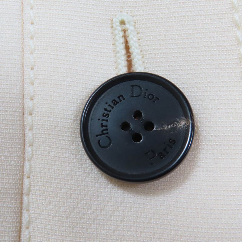 Christian DIOR 341b32a1166 Wool Silk Worn In Fall Collection Logo Button Dress