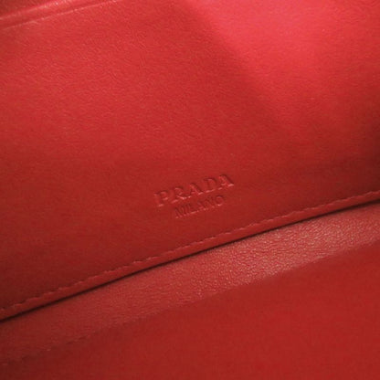 Prada 1m1437 Nylon Leather Red Shoulder Wallet Long Wallet Red 1800 Prada