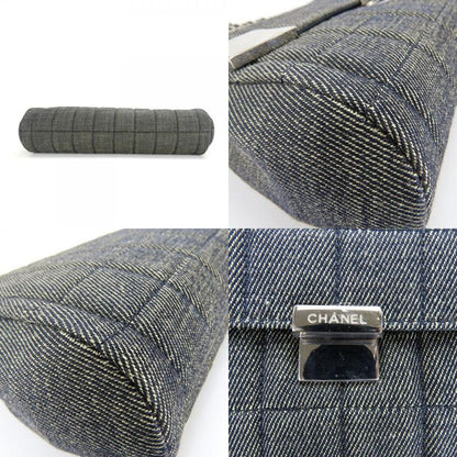 Chanel Shoulder Bag Chocobar A17567 Denim Navy Silver Hardware Coco Mark 7th