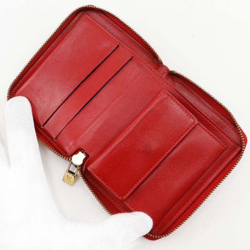 Louis Vuitton Blume Round Zipper M91151 Monogram Vernis Rouge Red Bj0041 Ladies