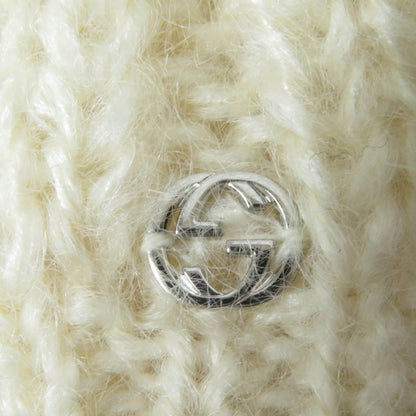 Gucci 331985 Mohair Silk Interlocking G Knit Hat Knit Cap Ivory L Made In Italy