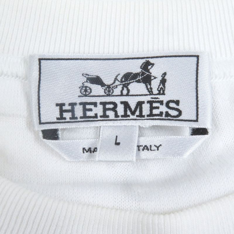 Hermes 19SS 100% Cotton Square Pattern Pile Long Sleeve Long Sleeve T-shirt