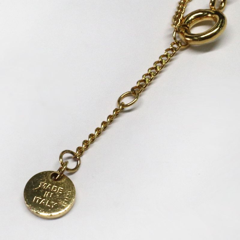 Fendi O-rock Necklace 8ah321 Gold Hardware Rhinestone Ladies Accessorie
