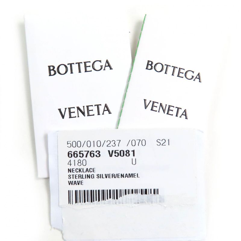 Bottega Veneta Chain Choker Necklace Ag925 Bicolor Silver Light Blue Storage