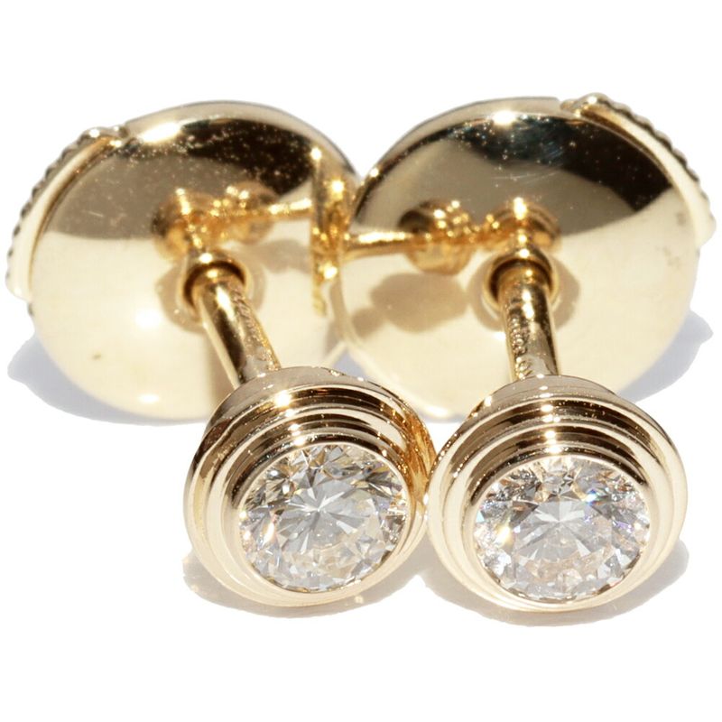 Cartier Earrings 18K Yellow Gold 2P Diamonds (026ct) D'amour Earrings MM