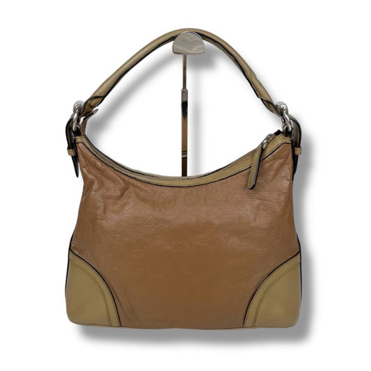 Gucci One Shoulder Bag Horsebit Pattern Brown All Leather Hobo Soho Shoulder