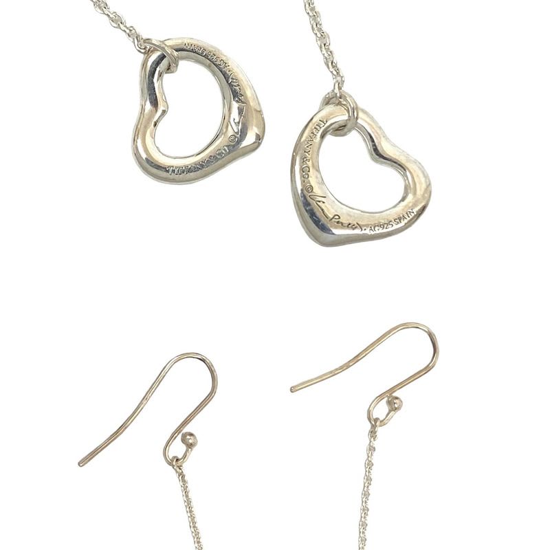 Tiffany & Co Open Heart Drop Earrings Silver 925 Accessori