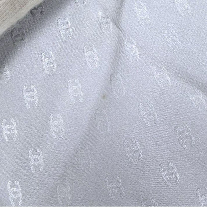 Chanel Scarf Fringe Pattern Silk Gray — view 6