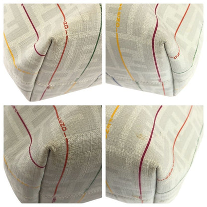 Fendi Zucca White Multicolor Leather 88h185 HQP Tote Bag Shoulder Bag Women