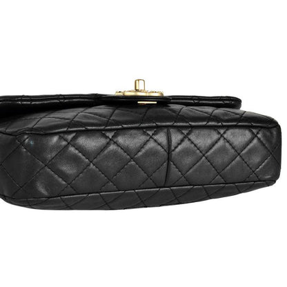 Chanel Matelasse W Chain One Shoulder Bag Lambskin Black Bijoux Coco Mark