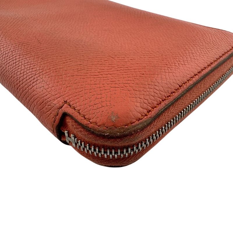Hermes Azap Long Silk Inn Round Zipper Long Wallet Branded Card Holder Coin