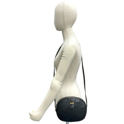 Dior Box Vintage CD Logo Leather Mini Shoulder Bag Pochette Black — view 2