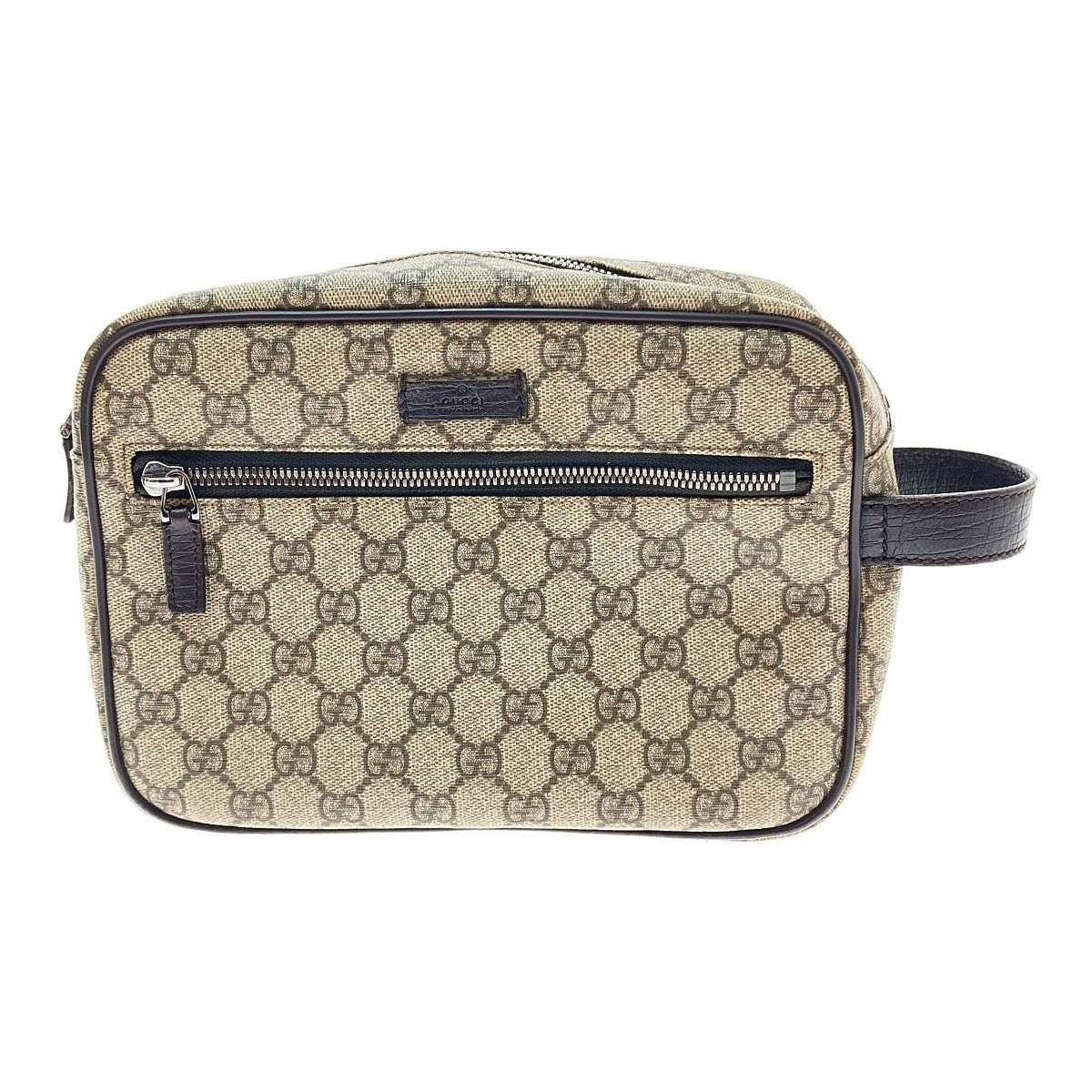 Gucci Second Bag GG Supreme Leather Coating Beige Brown