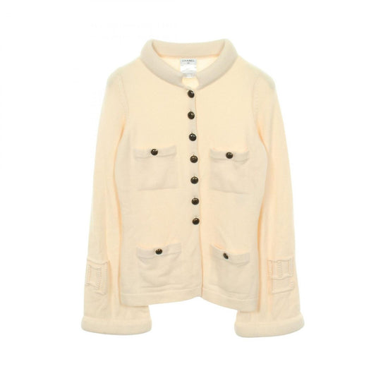Chanel Cardigan CC Logo Button Cashmere Wool