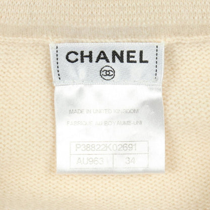 Chanel Cardigan CC Logo Button Cashmere Wool — view 3