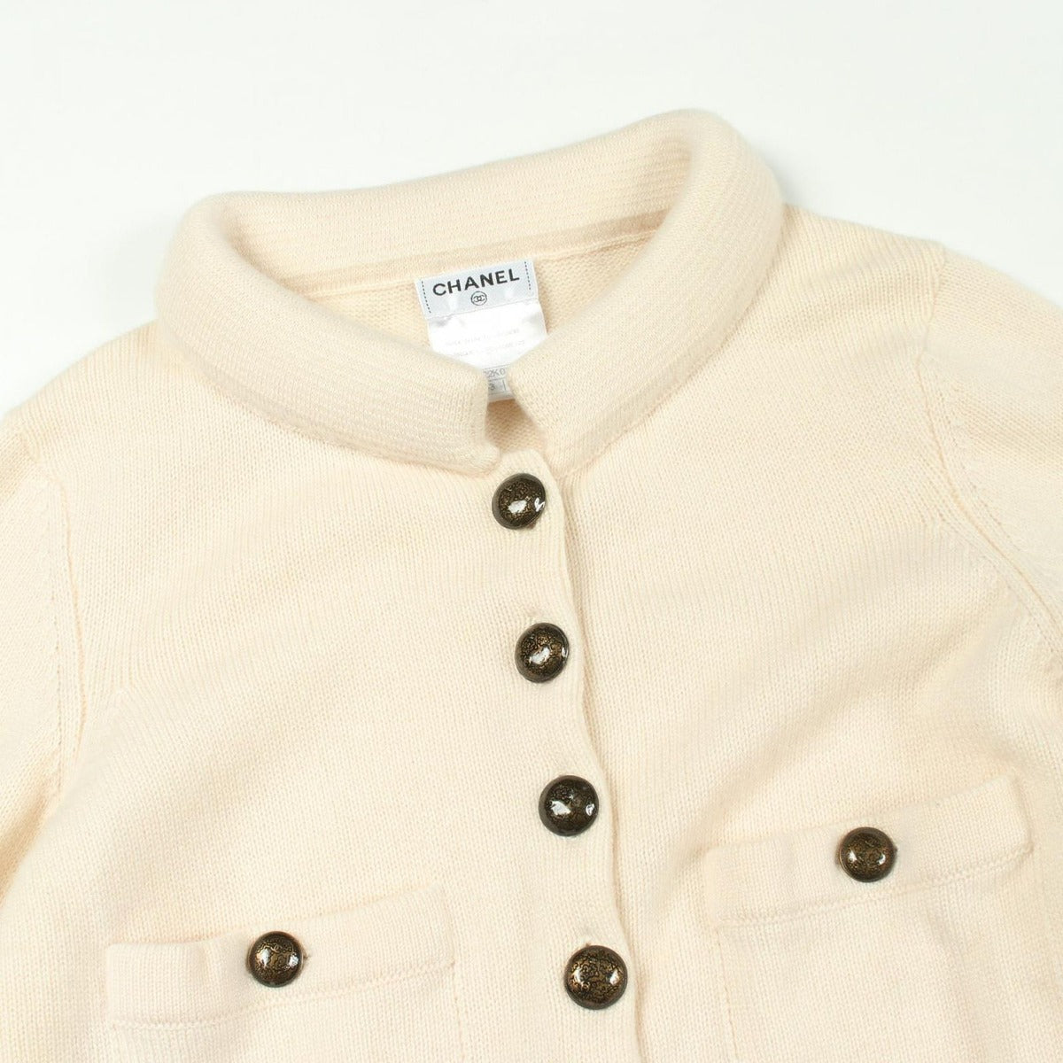 Chanel Cardigan CC Logo Button Cashmere Wool — view 6