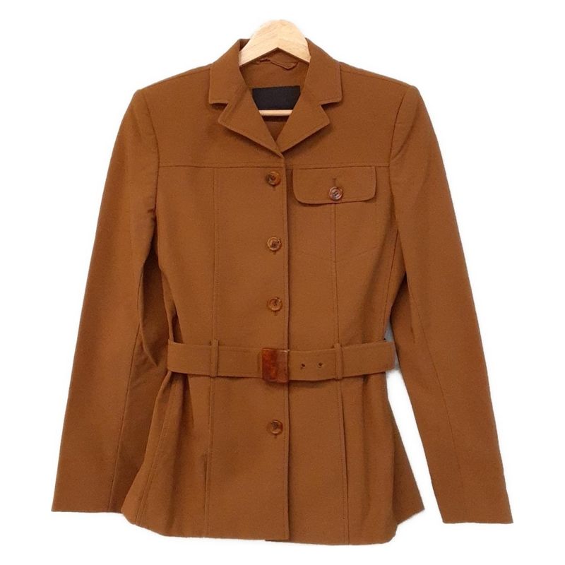 Prada Coat Size 42 M Women - Brown Long Sleeves/shoulder Pads/spring/fall