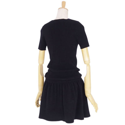 Chanel Knit Dress Short Sleeves Short Sleeves Coco Mark Wool Cashmere Tops