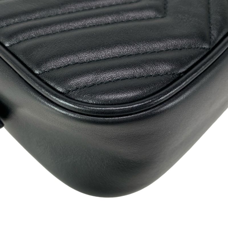 Gucci Shoulder Bag GG Marmont Quilted Small Shoulder Bag 447632 Black Chain