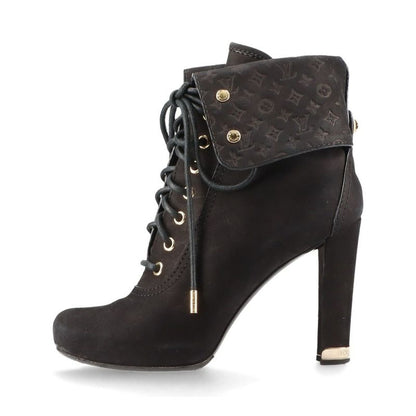 Louis Vuitton 10 Years Monogram Nubuckles Cles Zah Booties Women's 36 Ma0170