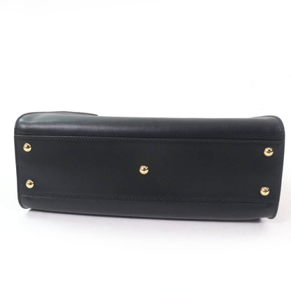 Fendi 8bn290 Peekaboo Regular Nappaleather 2WAY Shoulder Handbag Black Gold