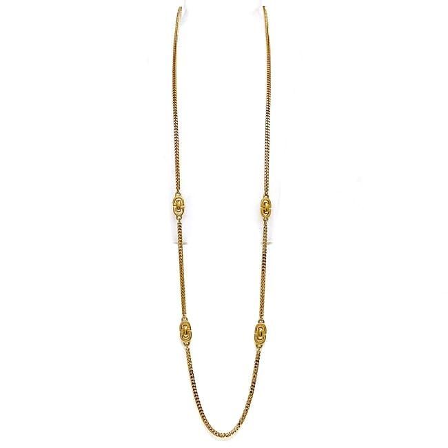Christian Dior Long Necklace Gold Excellent Condition Vintage