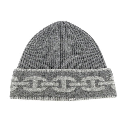 Hermes Knit Cap Heaven Charbon Flannel Gray L Size Cashmere Hat