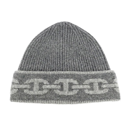 Hermes Knit Cap Heaven Charbon Flannel Gray L Size Cashmere Hat