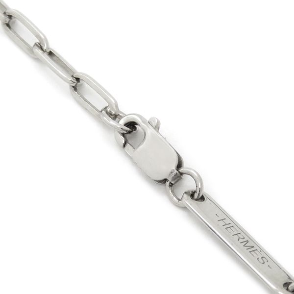 Hermes Necklace Talisman Pegasus Pendant Metal Silver [box