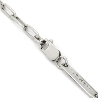 Hermes Necklace Talisman Pegasus Pendant Metal Silver [box