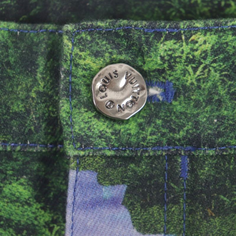  Louis Vuitton 22SS 1a9stj Amen Break Landscape Graphic Denim Pants Multi 32