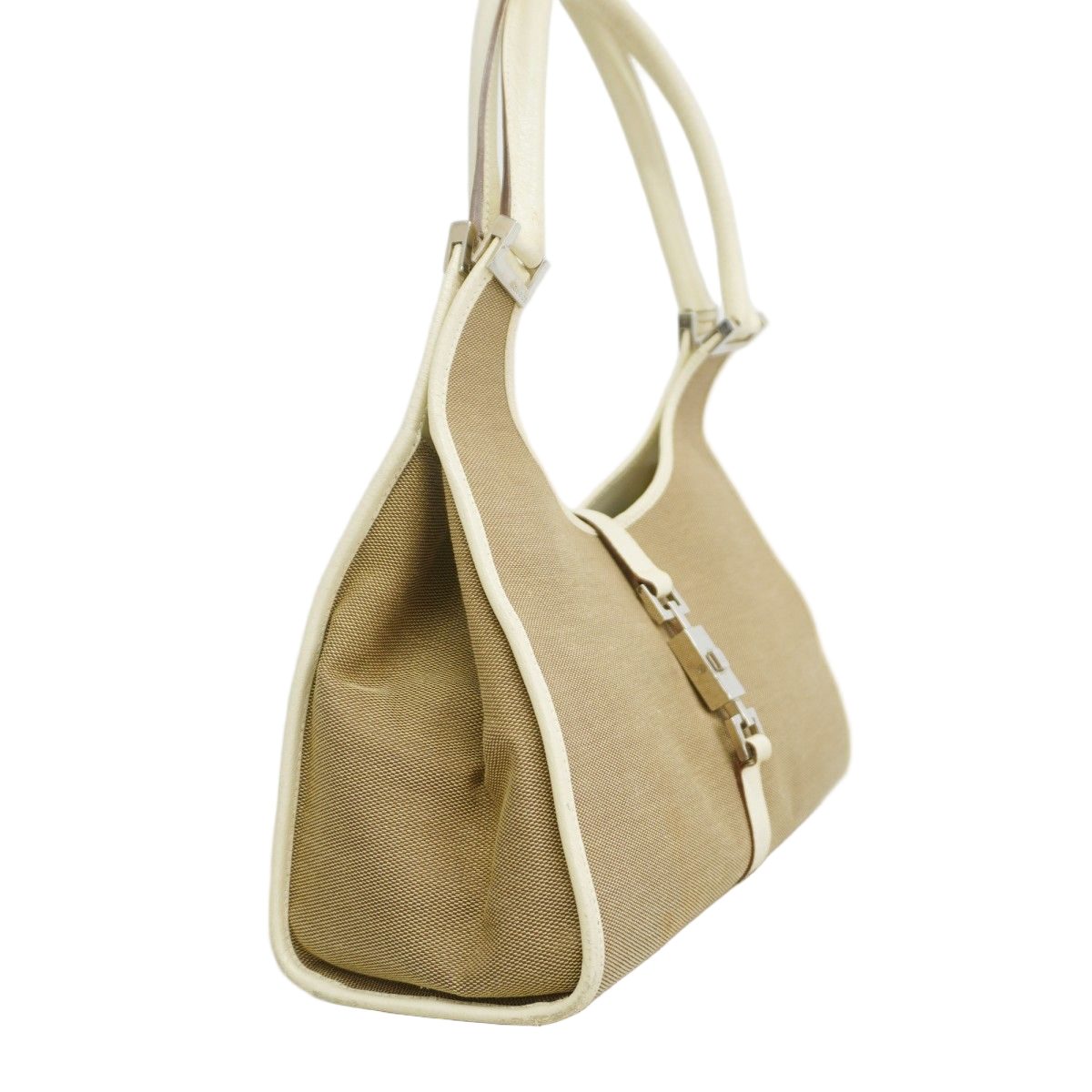 Gucci Handbag Jackie 002 Canvas Brown White Silver — view 2