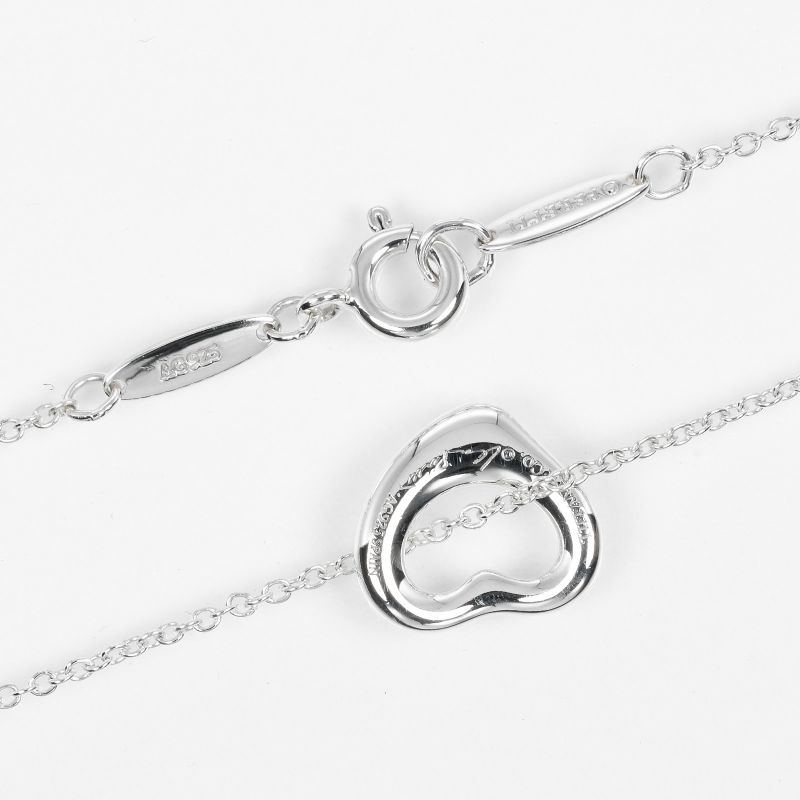 Tiffany & Co Open Heart 11mm (0.43in) Model Silver 925 Ladies 2.1g Necklace