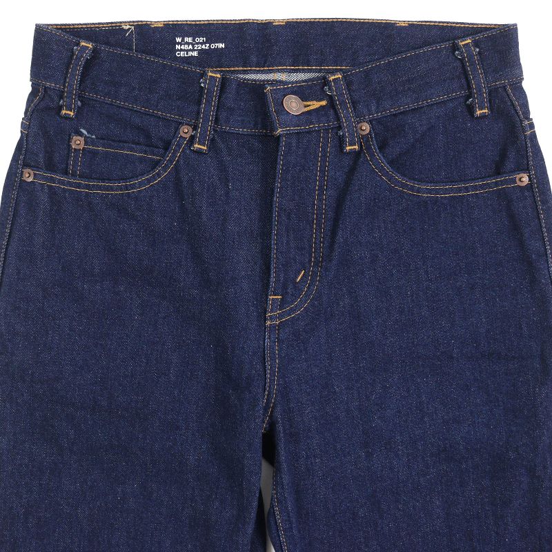 Celine 2n48a224z Françoise Jeans 100% Cotton Low Wash Denim Pants Indigo Blue