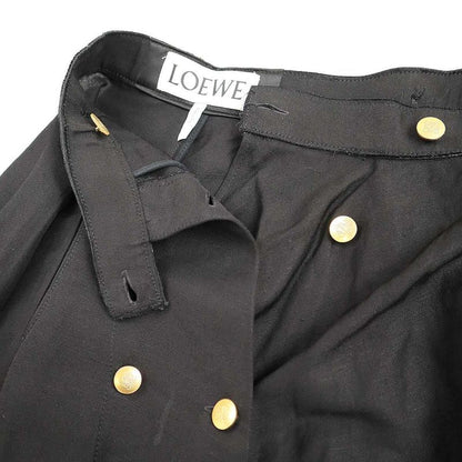 Loewe Emblem Button Asymmetrical Skirt Black