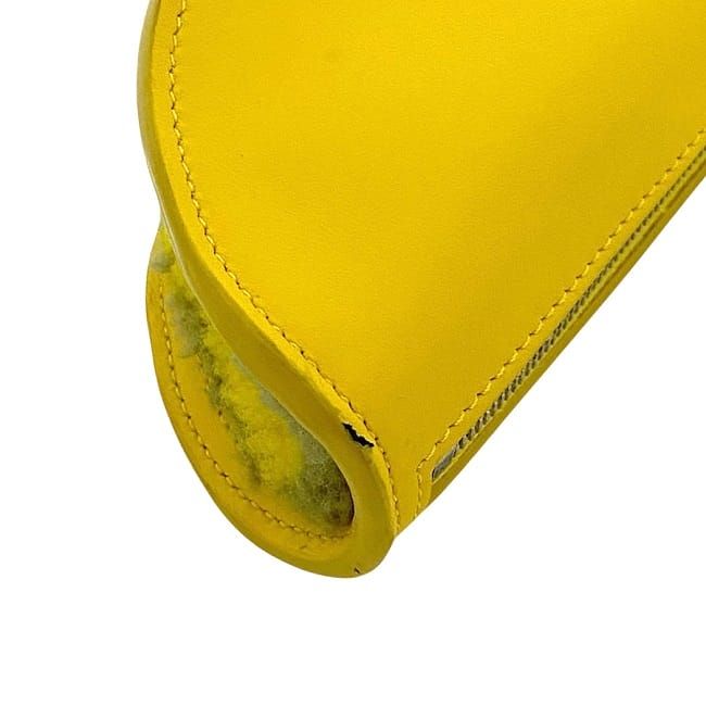 Fendi Charm Pouch Yellow 7ar706 Excellent Condition Leather Fur