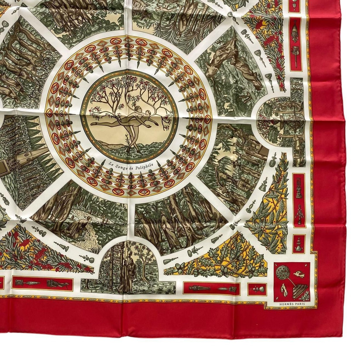 Hermes Scarf Silk Carre 90 le Songe de Poliphile Dream Red Box — view 5