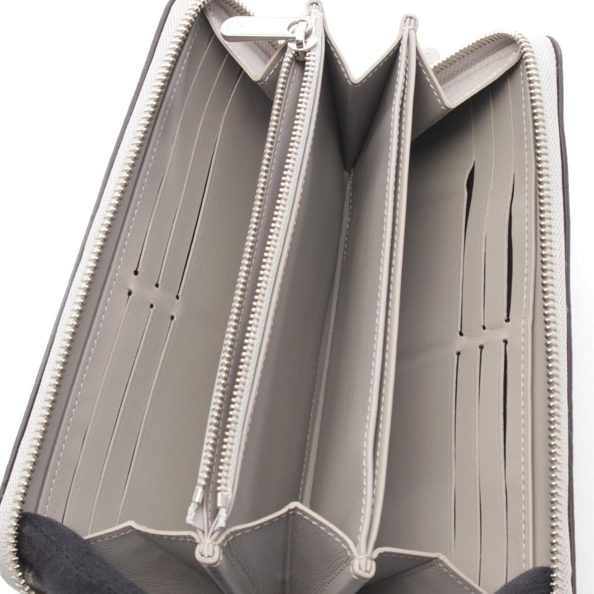 Louis Vuitton Round Wallet Zippy Silver Gray Leather Metallic — view 3