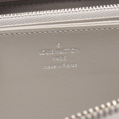 Louis Vuitton Round Wallet Zippy Silver Gray Leather Metallic — view 5