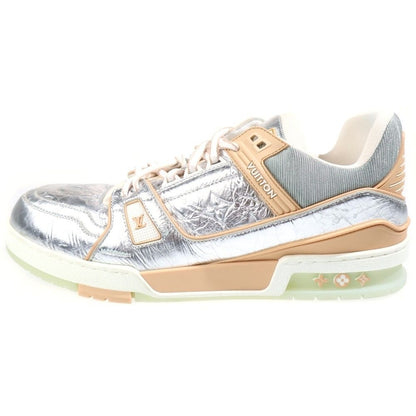 Louis Vuitton LV Trainer Leather Low Cut Sneakers Silver
