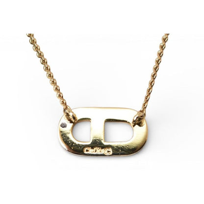 Dior Necklace Vintage CD Logo Rhinestone Gold — view 7