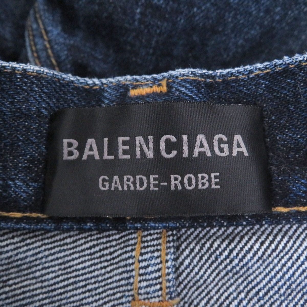 Balenciaga Relaxed Jeans Deep Blue Button Fly Denim Pants Indigo — view 6