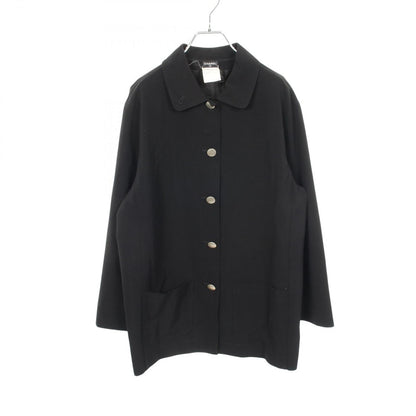 Chanel Stainless Steel Coat Logo Button Wool