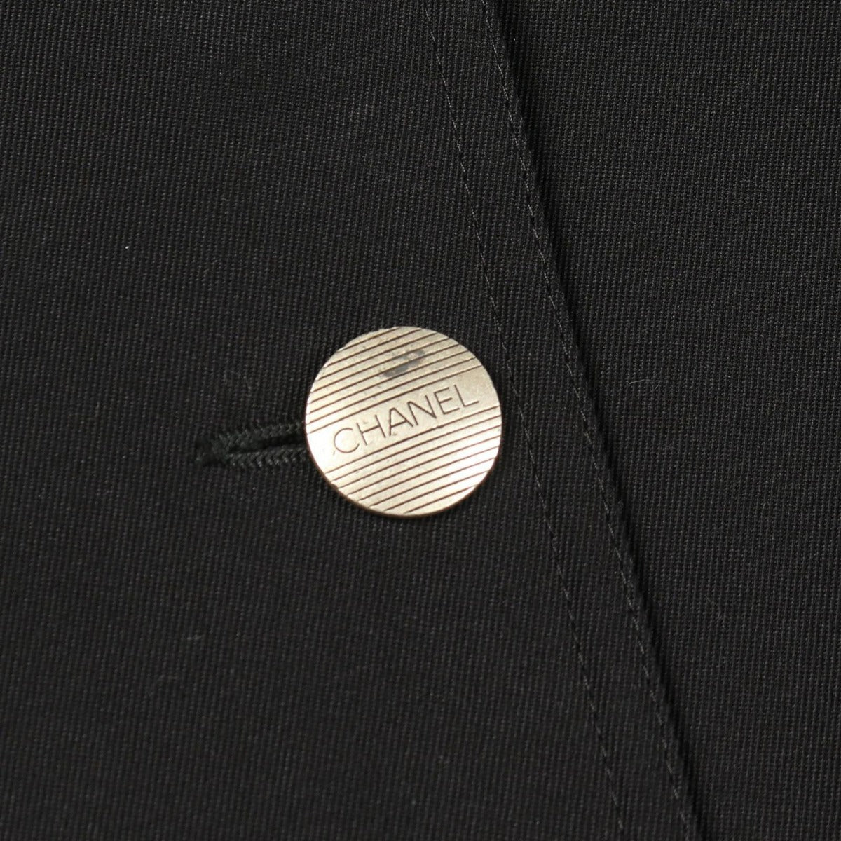 Chanel Stainless Steel Coat Logo Button Wool — view 5