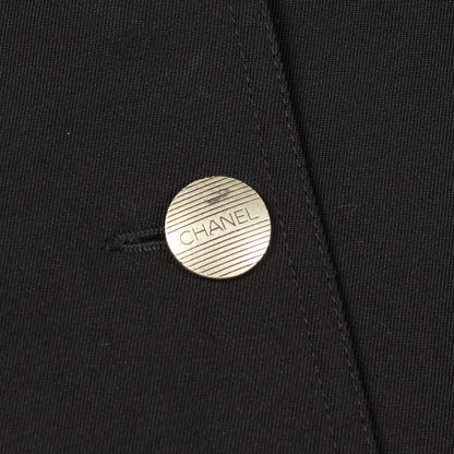 Chanel Stainless Steel Coat Logo Button Wool — view 5