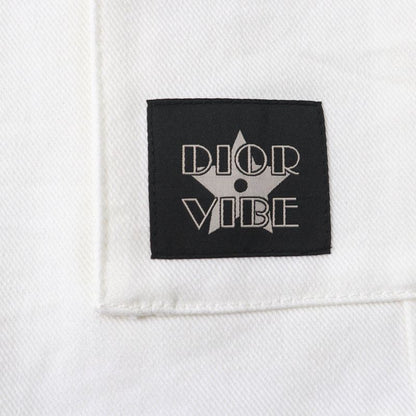Christian DIOR 247p41a3339 DIOR VIBE Denim Cargo Pants With Logo Button White