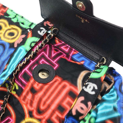 Chanel 21ss Caviar Skin&nylon 2way Bag Caviar Skin Nylon Shoulder Tote Bag